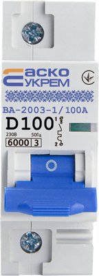 Автоматичний вимикач УКРЕМ ВА-2003 1р 100А АСКО A0010030009 фото