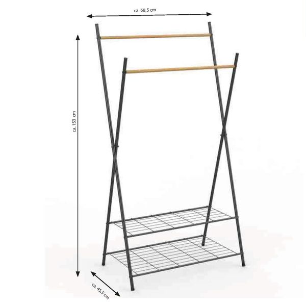 Стійка для одягу Casa Si Garment Rack Bamboo Black (CS92309W04) DAS302433 фото