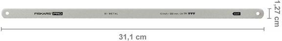 Сменное полотно для ножовки по металлу Fiskars Pro TrueTension 30 см 24 TPI (1062941) 1062941 фото
