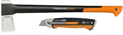 Сокира-колон Fiskars X25 (1015643) + Ніж з висувним лезом Fiskars Pro CarbonMax 18 мм (1027227) 1057915 1057915 фото